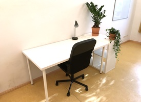 Spacious desk + storage space, shared with only one other person